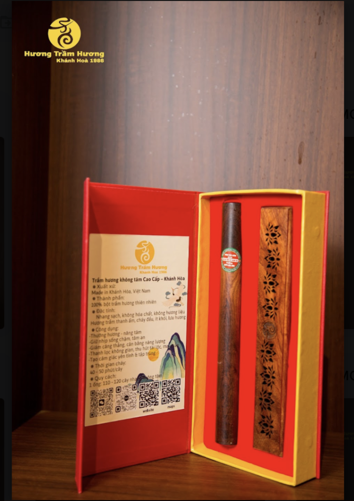 Trầm Hương Không Tăm Cao Cấp Khánh Hòa – Trầm Hương Lưu Yên  Nhang trầm sạch 100% tự nhiên – cháy đều, ít khói, hương thanh ấm