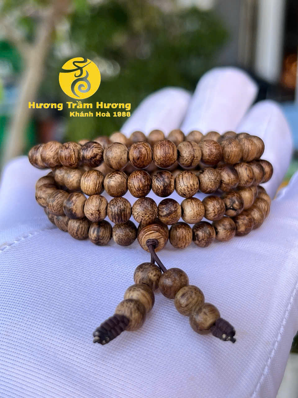 Vòng Trầm Hương 108 Hạt 6 Ly Cho Nữ – Kim Mẫu An