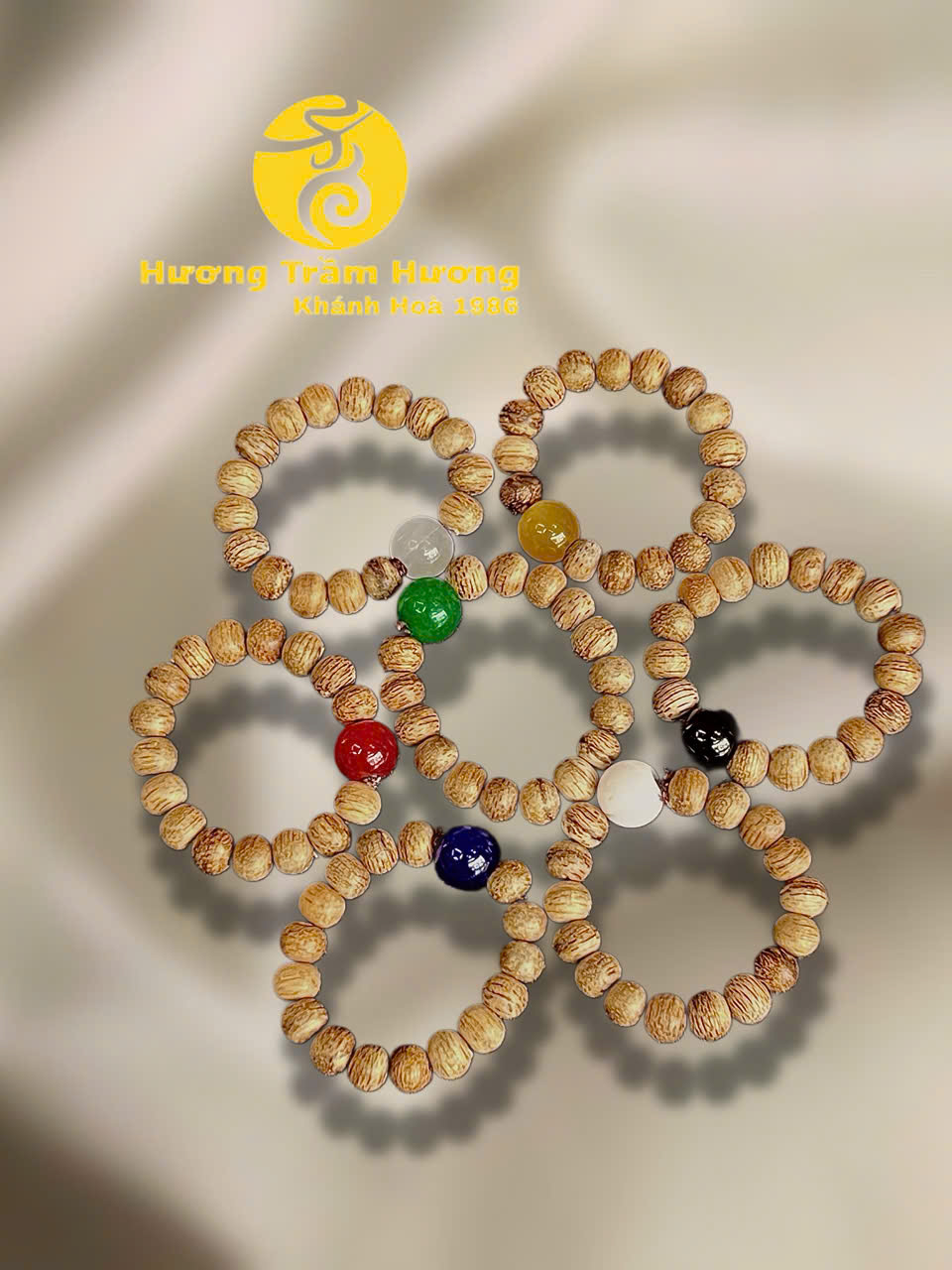Nhẫn Trầm Hương Tài Lộc 17 Hạt – Trầm Bông Khánh Hòa | Nhẫn Trầm 4Ly