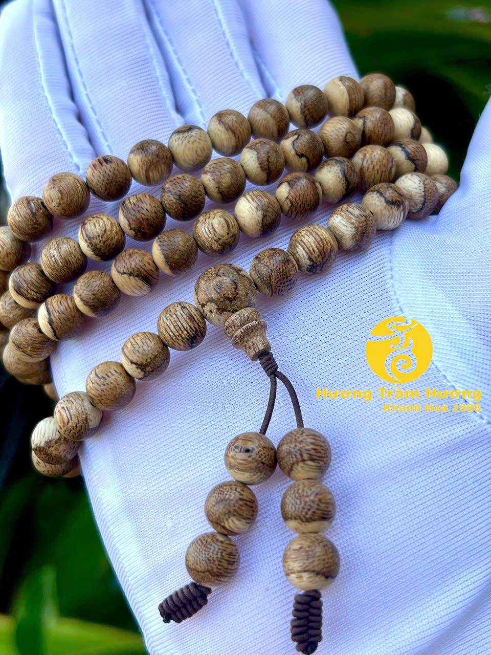🌿 VÒNG TAY TRẦM HƯƠNG 108 HẠT – THIÊN KHÁNH AN 🌿